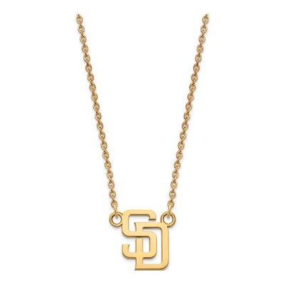 San Diego Padres Gold-Plated Sterling Silver Small S-D Pendant Necklace – view 2