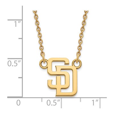 San Diego Padres Gold-Plated Sterling Silver Small S-D Pendant Necklace – view 3