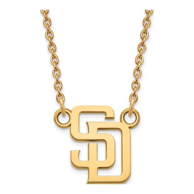 San Diego Padres Gold-Plated Sterling Silver Small S-D Pendant Necklace