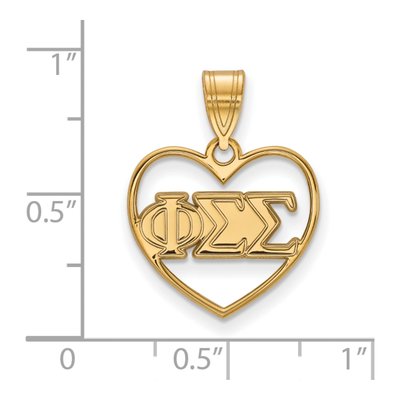 Phi Sigma Sigma Gold-Plated Sterling Silver Heart Pendant – view 2