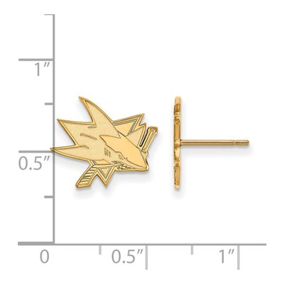 San Jose Sharks Gold-Plated Sterling Silver Earrings – view 2