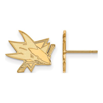 San Jose Sharks Gold-Plated Sterling Silver Earrings