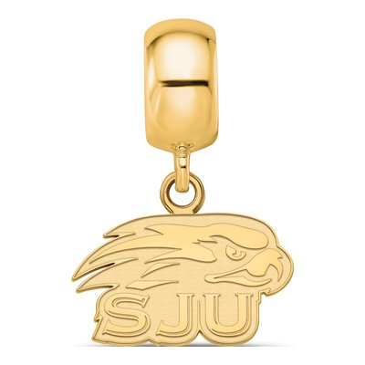 St Joseph's University Gold-Plated Sterling Silver Extra Small Hawks Dangle Bead – view 2