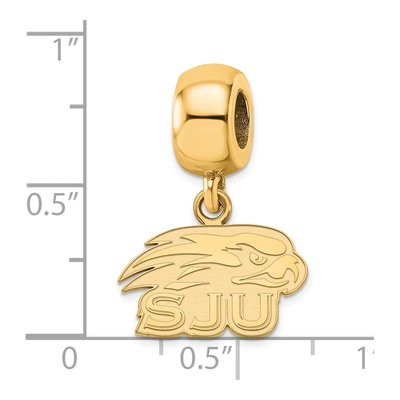 St Joseph's University Gold-Plated Sterling Silver Extra Small Hawks Dangle Bead – view 4