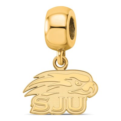 St Joseph's University Gold-Plated Sterling Silver Extra Small Hawks Dangle Bead
