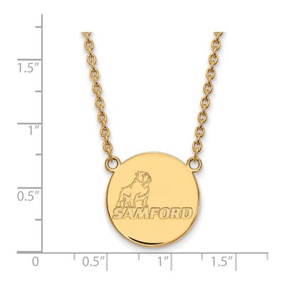 Samford University Gold-Plated Sterling Silver Large Disc Pendant Necklace – view 2