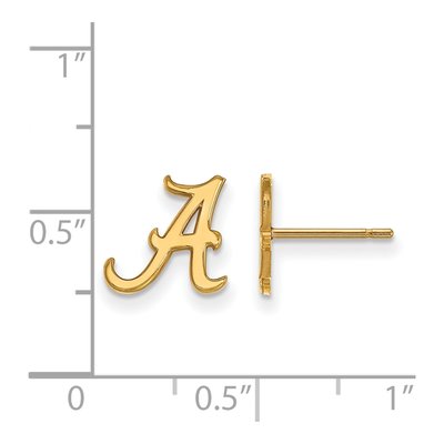 University of Alabama Gold-Plated Sterling Silver Crimson Tide Letter A Stud Earrings – view 2
