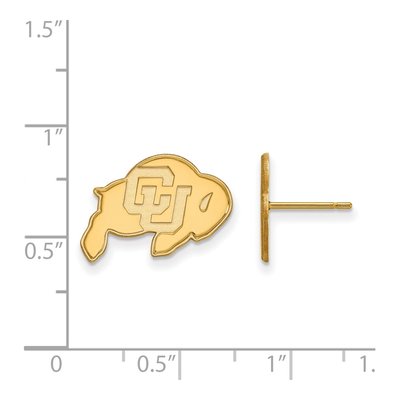 University of Colorado Gold-Plated Sterling Silver Buffalo Stud Earrings – view 2