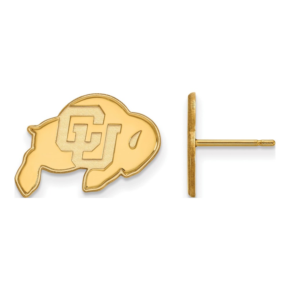 Sterling Silver Gold-Plated Logoart University Of Colorado Buffalo Small Post Earrings