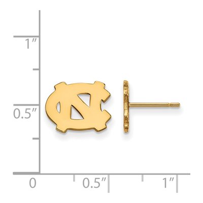 University of North Carolina Gold-Plated Sterling Silver UNC Tar Heels N-C Earrings – view 2