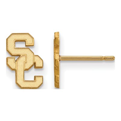 University of Southern California Gold-Plated Sterling Silver USC S-C Extra Small Earrings
