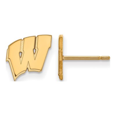 University of Wisconsin Gold-Plated Sterling Silver Letter W Earrings