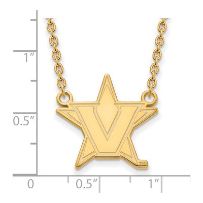 Vanderbilt University Gold-Plated Sterling Silver GP Large Pendant Necklace – view 3