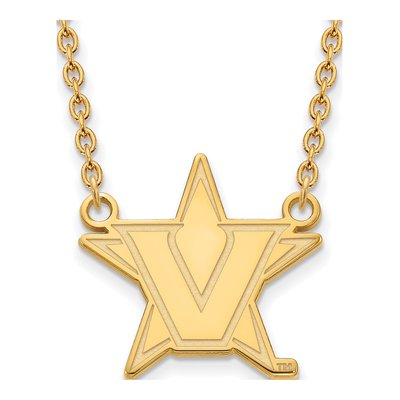 Vanderbilt University Gold-Plated Sterling Silver GP Large Pendant Necklace