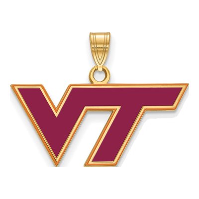 Virginia Tech Gold-Plated Sterling Silver V-T Pendant