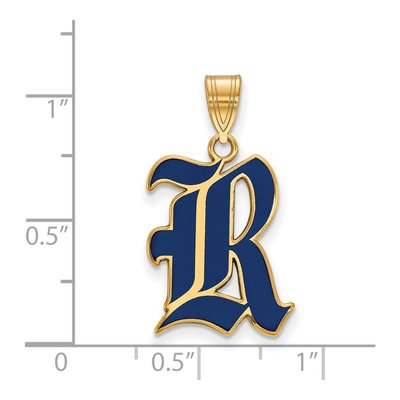 Rice University Gold-Plated Sterling Silver Large Letter R Pendant – view 2