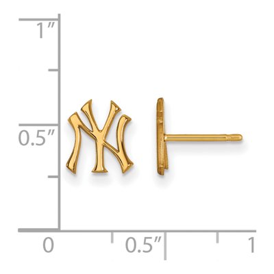 New York Yankees Gold-Plated Sterling Silver NY Stud Earrings – view 3