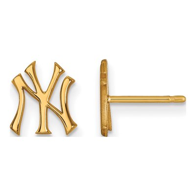 New York Yankees Gold-Plated Sterling Silver NY Stud Earrings