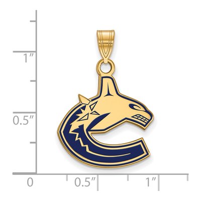 Vancouver Canucks Gold-Plated Sterling Silver Large Enameled Pendant – view 2