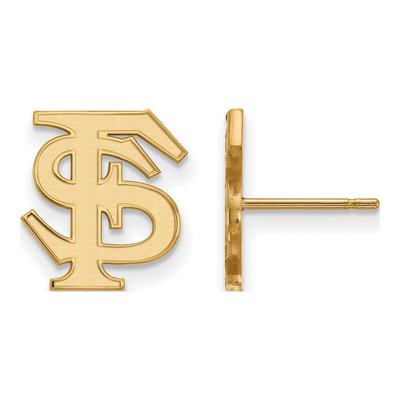 Florida State University Gold-Plated Sterling Silver Seminoles Stud Earrings