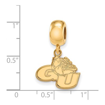 Gonzaga University Gold-Plated Sterling Silver Small Bulldog Dangle Bead – view 3