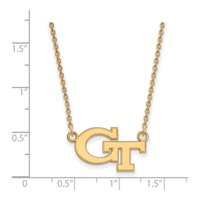Georgia Institute of Technology Gold-Plated Sterling Silver Small Tech Pendant Necklace – view 2