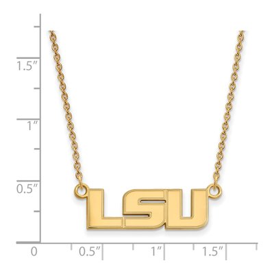Louisiana State University Gold-Plated Sterling Silver Small LSU Necklace – view 2