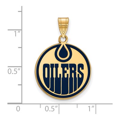 Edmonton Oilers Gold-Plated Sterling Silver Large Enameled Pendant – view 2