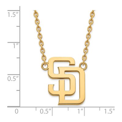 San Diego Padres Gold-Plated Sterling Silver Letters S-D Large Necklace – view 3