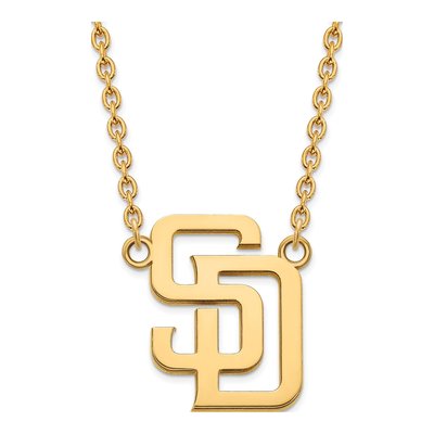 San Diego Padres Gold-Plated Sterling Silver Letters S-D Large Necklace
