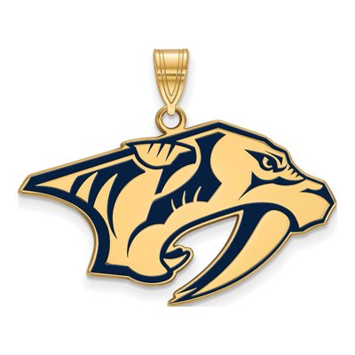 Nashville Predators Gold-Plated Sterling Silver Large Enameled Pendant