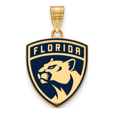 Florida Panthers Gold-Plated Sterling Silver Large Enamel Pendant