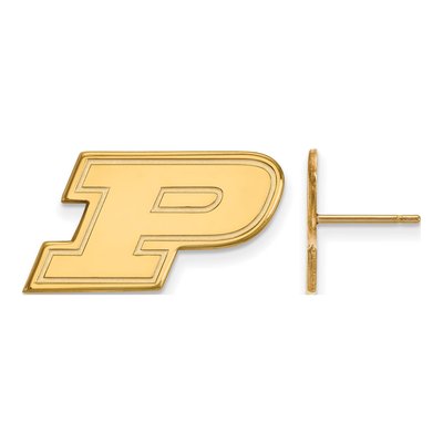 Purdue University Gold-Plated Sterling Silver Letter P Stud Earrings