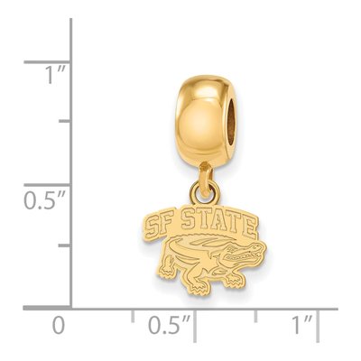 San Francisco State University Gold-Plated Sterling Silver Extra Small San Dangle Bead – view 2