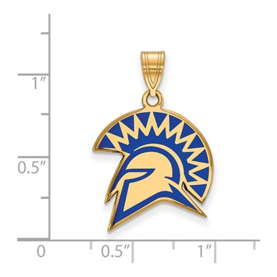 San Jose State University Gold-Plated Sterling Silver Large San Spartan Pendant – view 2