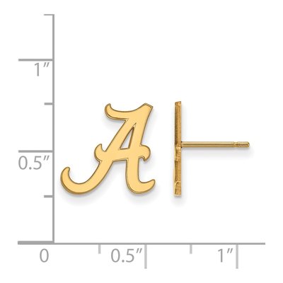University of Alabama Gold-Plated Sterling Silver Crimson Tide Letter A Stud Earrings – view 2