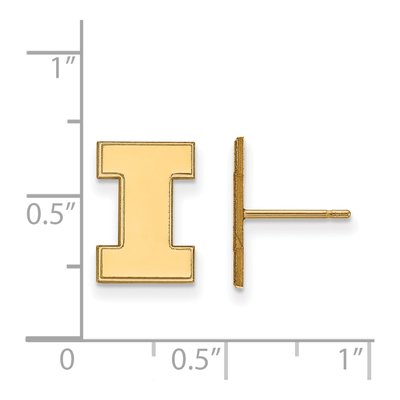 University of Illinois Gold-Plated Sterling Silver Letter I Stud Earrings – view 2