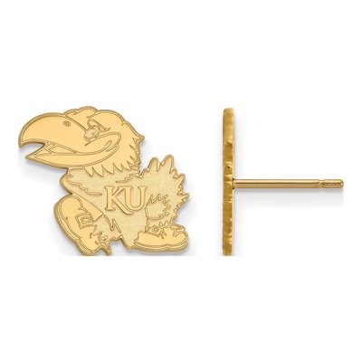 University of Kansas Gold-Plated Sterling Silver Jayhawk Small Stud Earrings