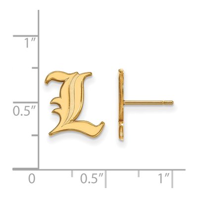 University of Louisville Gold-Plated Sterling Silver Letter L Stud Earrings – view 2