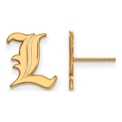 University of Louisville Gold-Plated Sterling Silver Letter L Stud Earrings