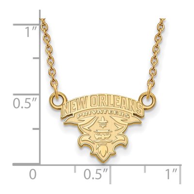 University of New Orleans Gold-Plated Sterling Silver U-N-O Small Pendant Necklace – view 3