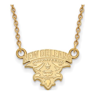 University of New Orleans Gold-Plated Sterling Silver U-N-O Small Pendant Necklace