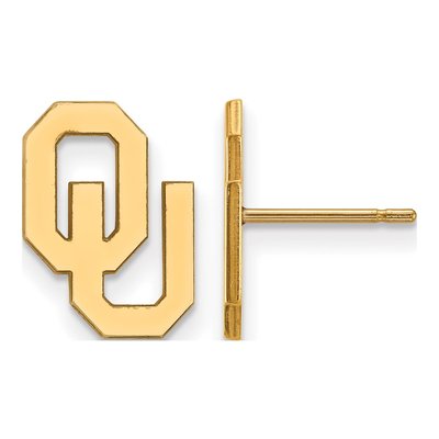 University of Oklahoma Gold-Plated Sterling Silver Sooners O-U Stud Earrings