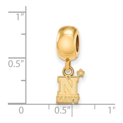 United States Naval Academy Gold-Plated Sterling Silver Extra Small US Dangle Bead – view 2