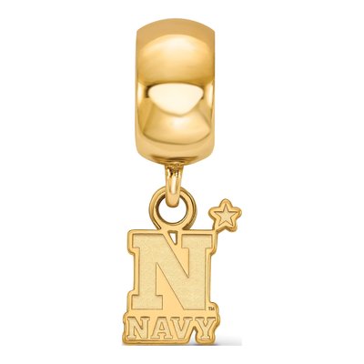 United States Naval Academy Gold-Plated Sterling Silver Extra Small US Dangle Bead – view 3