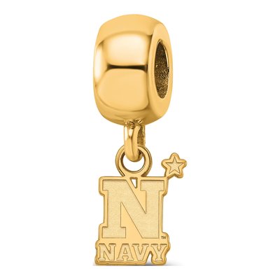 United States Naval Academy Gold-Plated Sterling Silver Extra Small US Dangle Bead