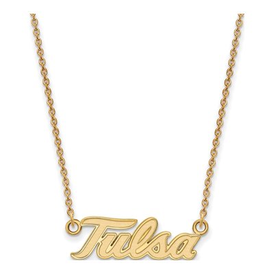 University of Tulsa Gold-Plated Sterling Silver T-U Large Pendant Necklace – view 2