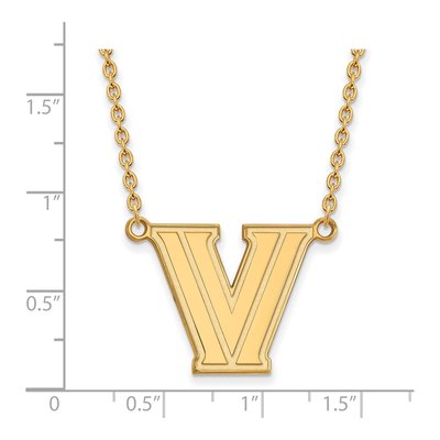 Villanova University Gold-Plated Sterling Silver Large Letter V Pendant Necklace – view 2