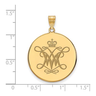 College of William & Mary Gold-Plated Sterling Silver Extra Large Enameled Disc Pendant – view 2