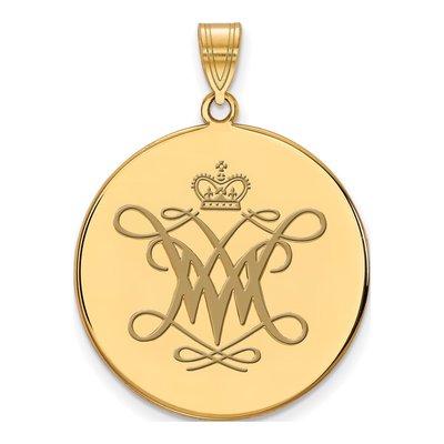 College of William & Mary Gold-Plated Sterling Silver Extra Large Enameled Disc Pendant